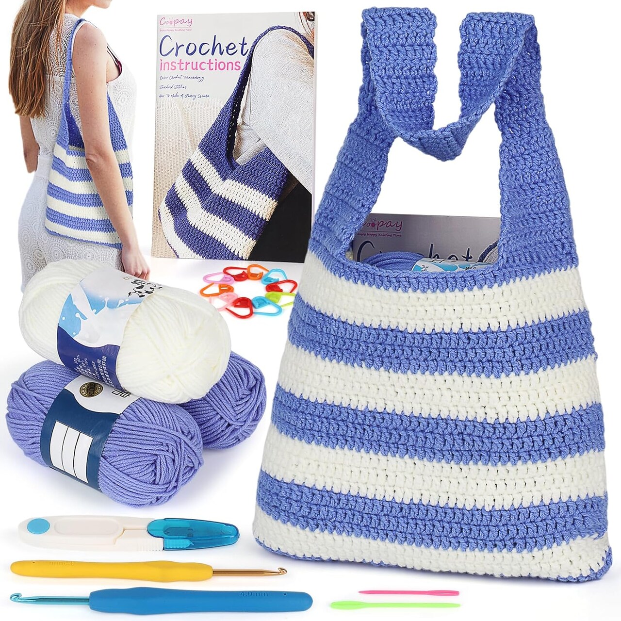 Crochet Shoulder Bag Kit - All In 1 Crochet Bag (All In 1 Crochet Bag) 2.36 x 1.57 x 0.39 inches